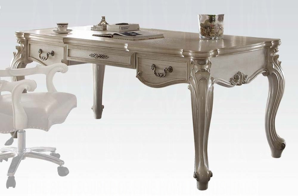Acme 92275 Versailles bone white finish wood detailed carvings ornate office desk