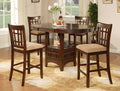 Asia Direct 9237-38 5 pc espresso finish wood 42" round / 60" oval counter height dining table set