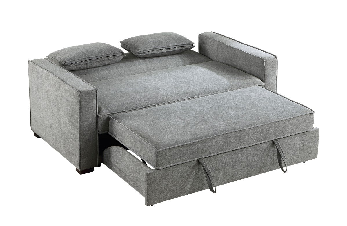 Homelegance 9238GY-3CL 2 pc Phelps grasy textured fabric folding sofa with sleep area