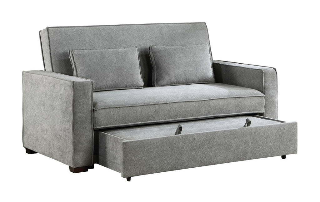 Homelegance 9238GY-3CL 2 pc Phelps grasy textured fabric folding sofa with sleep area