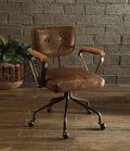 Acme 92410 Hallie vintage whiskey top grain leather office chair with casters