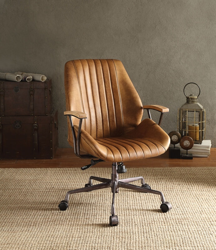 Acme 92412 Hamilton coffee top grain leather office chair with lift and casters