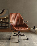 Acme 92413 Hamilton cocoa top grain leather office chair with lift and casters