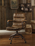 Acme 92416 Harith vintage whiskey top grain leather office chair with casters