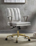 Acme 92422 Damir vintage white top grain leather executive office chair with casters