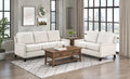 Homelegance 9257-SL 2 pc Landrum beige and grey stripe textured fabric sofa and love seat set with nail head trim accents