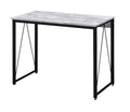 Acme 92604 Inbox zero zaidin antique white wood finish and black metal frame student computer writing desk