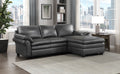 Homelegance 9267GY-22LRC 2 pc Exton gray top grain leather match sectional sofa with chaise and overstuffed cushions