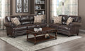 Homelegance 9268BRW-2PC 2 pc Milford brown faux leather nail head trim accents sofa and love seat set