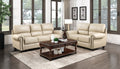 Foxborough Cream Top Grain Leather Nail Head Trim Sofa & Loveseat Set – 9269CR-2PC