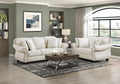 Homelegance 9270FBE-2PC 2 pc Attleboro beige textured fabric nail head trim accents sofa and love seat set rounded arms