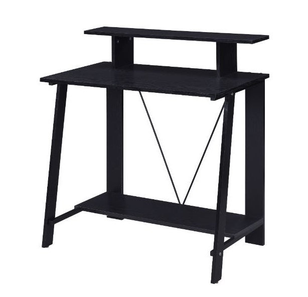 Acme 92734 Inbox zero nypho black wood finish and black metal frame student computer writing desk