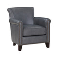 Homelegance 9278GY Braintree burnish grey top grain leather match accent chair nail head trim