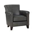 Homelegance 9278GRY Braintree grey top grain leather match accent chair nail head trim