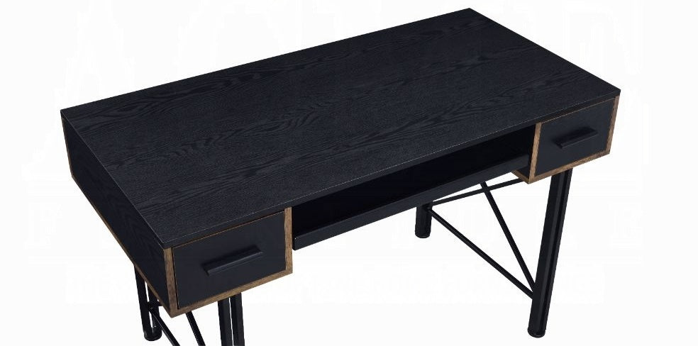 Acme 92799 Mercer 41 ballesteros settea black wood and black metal frame desk