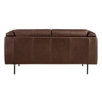 Homelegance 9280BR-2PC 2 pc Soren brown top grain leather mid-century modern sofa and love seat set