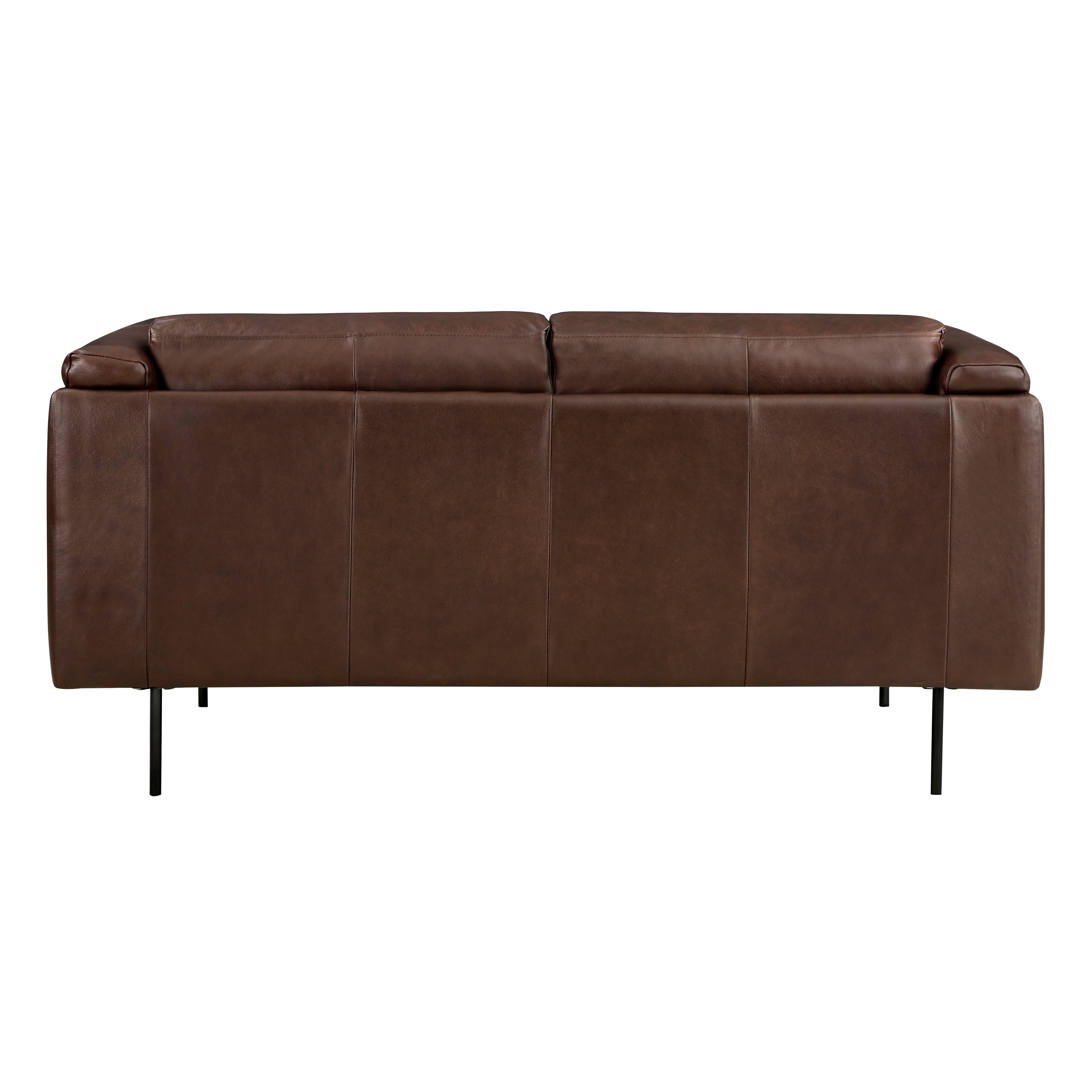 Homelegance 9280BR-2PC 2 pc Soren brown top grain leather mid-century modern sofa and love seat set