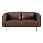 Homelegance 9280BR-2PC 2 pc Soren brown top grain leather mid-century modern sofa and love seat set