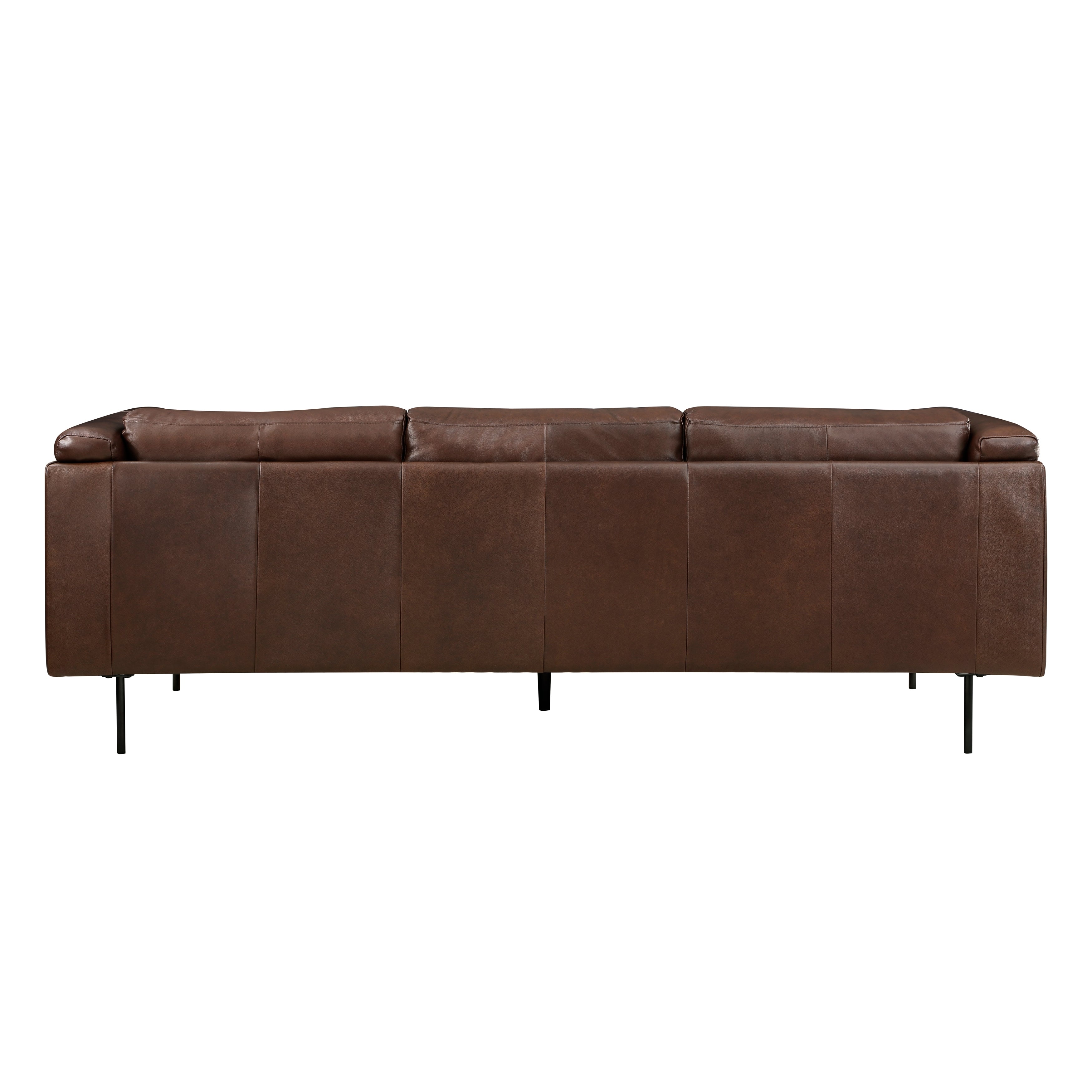 Homelegance 9280BR-2PC 2 pc Soren brown top grain leather mid-century modern sofa and love seat set
