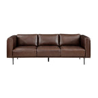 Homelegance 9280BR-2PC 2 pc Soren brown top grain leather mid-century modern sofa and love seat set