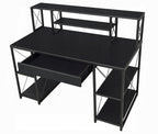 Acme 92877 Mercer 41 ballesteros zaidan black wood and metal frame desk with hutch
