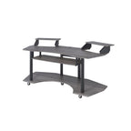 Acme 92890 Inbox zero denah Eleazar black finish metal frame black oak finish wood gaming table station music studio desk