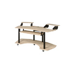 Acme 92892 Inbox zero denah Eleazar black finish metal frame natural oak finish wood gaming table station music studio desk