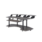 Acme 92895 Inbox zero denah Eleazar black oak finish wood black metal frame 83" gaming table station music studio desk