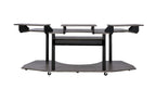Acme 92895 Inbox zero denah Eleazar black oak finish wood black metal frame 83" gaming table station music studio desk