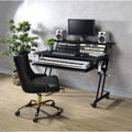 Acme 92900 Suitor black finish metal frame black accents gaming table station music studio desk