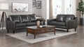 Homelegance 9294GRY-2PC 2 pc Aldrich grey top grain leather mid-century modern sofa and love seat set