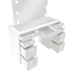 Coaster 930245 3 pc Latitude run regina white high gloss finish wood make up bedroom vanity set with light up mirror and stool