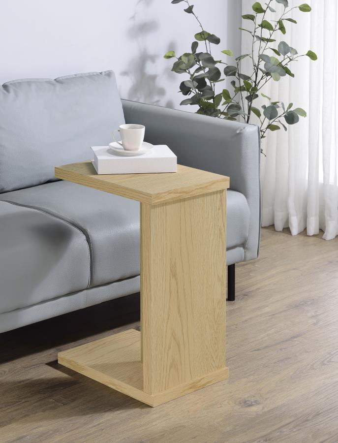 930275 Clower light oak finish wood slide under sofa accent side table