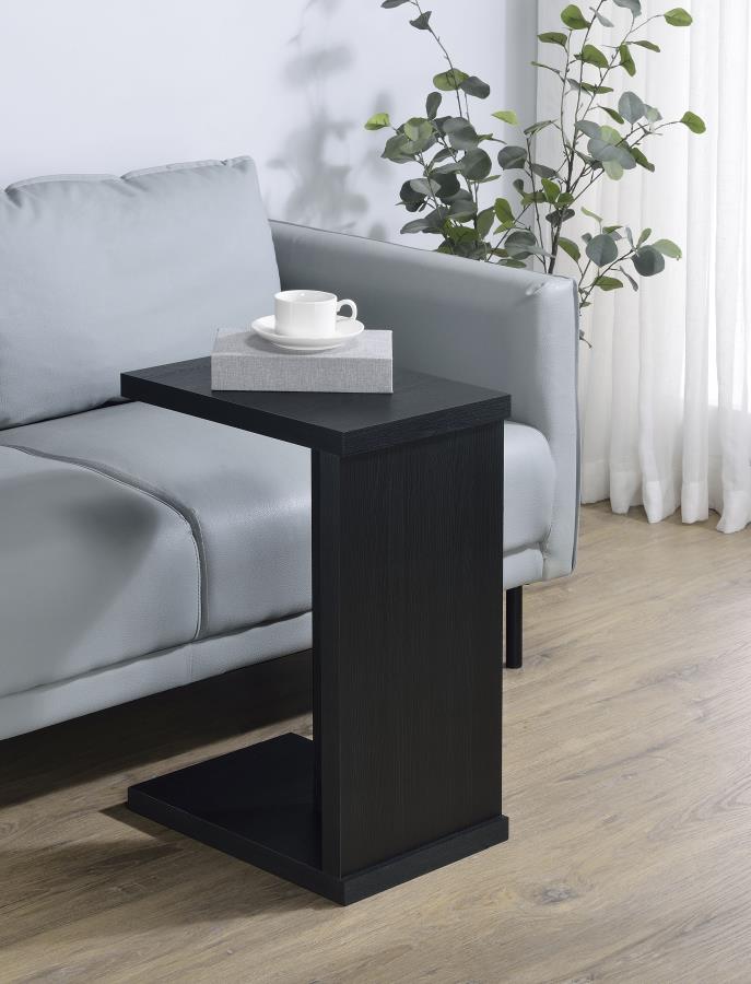 930276 Clower black finish wood slide under sofa accent side table