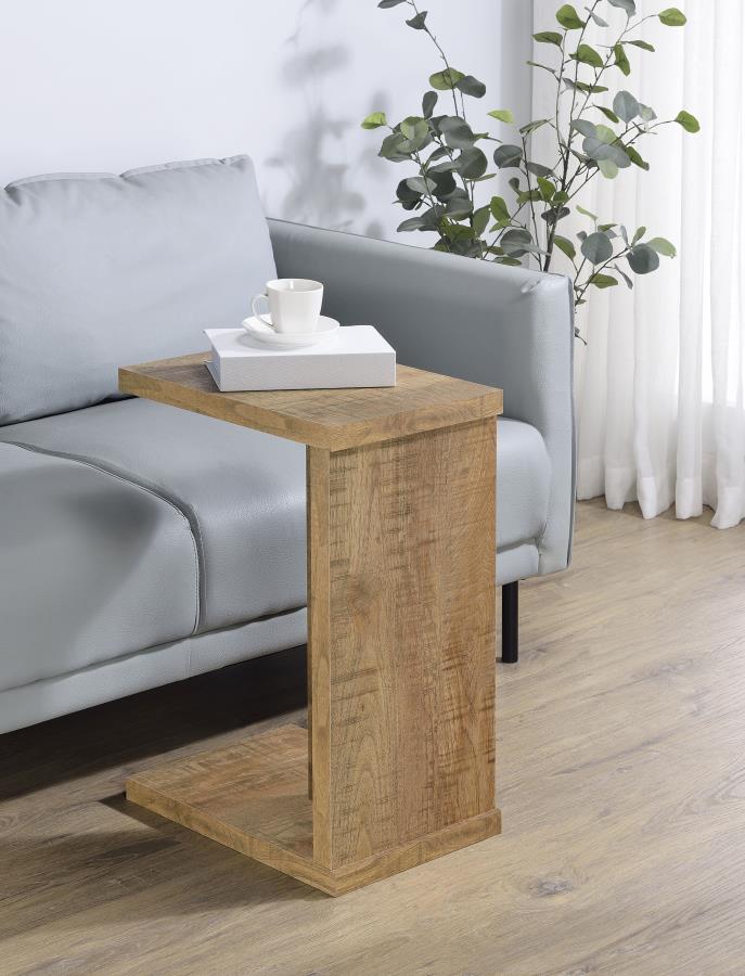 930277 Clower mango finish wood slide under sofa accent side table