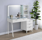 Souza White High Gloss 5-Drawer Makeup Vanity with LED Mirror – 930282