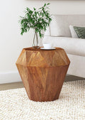 Coaster 931158 Jacinto natural brown solid mango wood octagonal rounded side accent table plant stand
