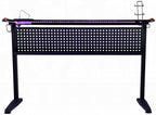 Acme 93125 Dragi black finish metal frame gaming desk table station with LED lights and USB ports and outlets built in
