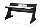 Acme 93129 Bigga black finish metal frame white top gaming desk table station with cup holder and headphone rack