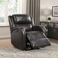 Homelegance 9316PUBR-1PW Foxcroft brown faux leather power motion recliner chair