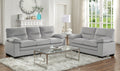 Homelegance 9328GY-2PC 2 pc Keighly gray textured fabric sofa and love seat set