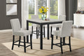 Bridgend Black Finish Wood 5-Piece Faux Concrete Top Counter Height Dining Table Set – 9348-5PC