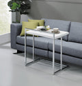 Coaster 936118 Latitude run white high gloss top and chrome finish metal frame chair side slide under sofa snack workstation table