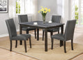 Asia Direct 9371 5 pc grey wood grain finish top and grey finish wood dining table set