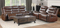 Homelegance 9405BR-2PW 2 pc Putnam brown diamond pattern polished microfiber power motion sofa and love seat set
