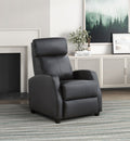 Homelegance 9420BK-1 Greenfield black faux leather push back recliner chair