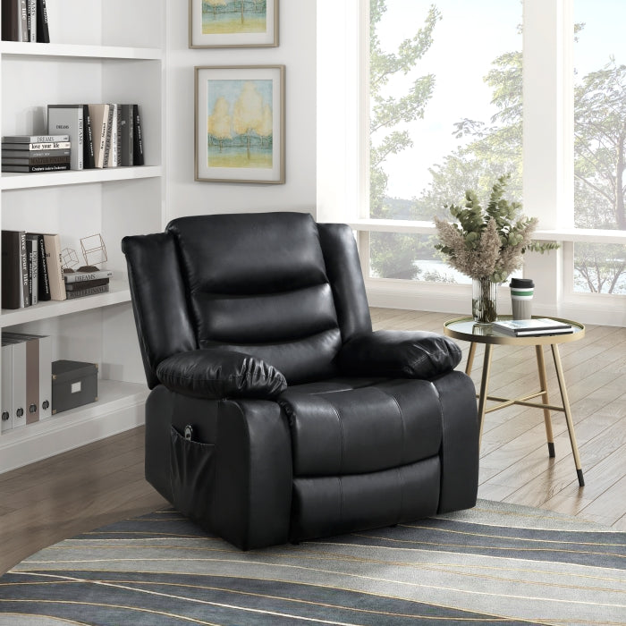 Homelegance 9423BLK-1LT Carson black faux leather power motion power lift recliner chair