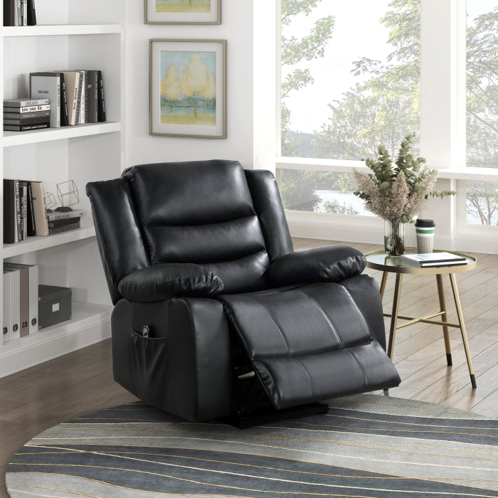 Homelegance 9423BLK-1LT Carson black faux leather power motion power lift recliner chair