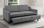 Homelegance 9428DG-3CL Winston porter Adelia dark gray velvet fabric sofa with pop up sleep area and fold down back