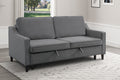 Homelegance 9428DG-3CL Winston porter Adelia dark gray velvet fabric sofa with pop up sleep area and fold down back